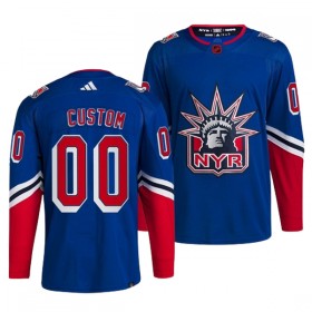 New York Rangers Hockeydrakt Custom 2022-23 Blå Reverse Retro 2.0 Adidas Authentic - Herre